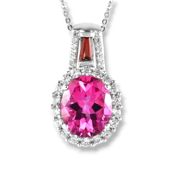 NWT PINK MYSTIC TOPAZ & MULTIGEMSTONE NECKLACE PLATINUM OVER STERLING SILVER - Picture 8 of 12